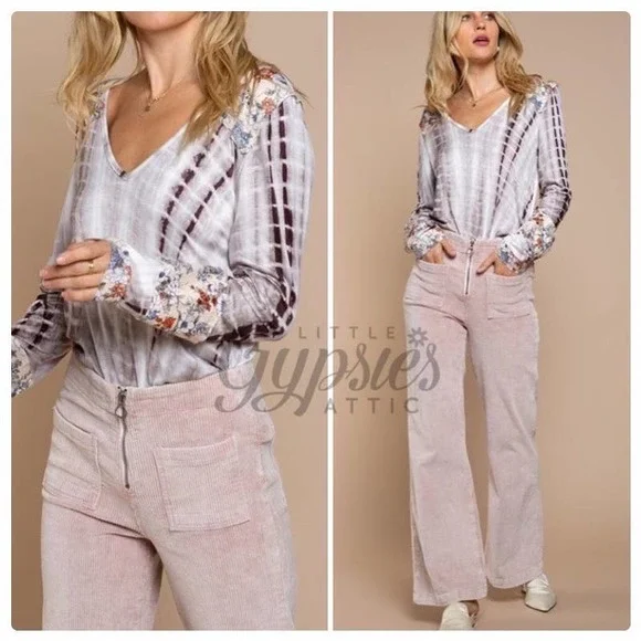 POL Vintage Wash Pink Cords Flare Jeans - Picture 8 of 12